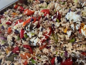 Basmati Rice with roasted mixed peppers mixed herbs and butter!