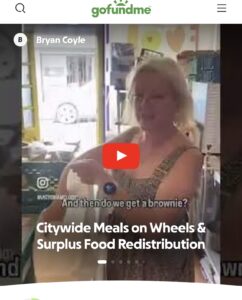 Victoria Melody in East Brighton Food Co-op kitchen putting meals into bags to deliver to the elderly in Brighton.